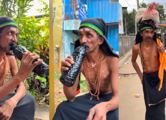 Oil Kumar, who lives by drinking engine oil in Karnataka