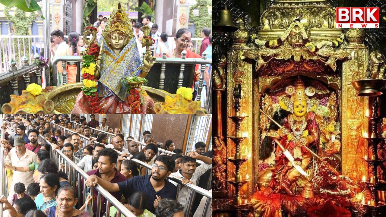 Indrakiladri is packed with devotees on the occasion of Dussehra..