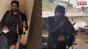 A man wearing the Ayyappa Mala was caught drinking beer, Viral Video from Suryapet