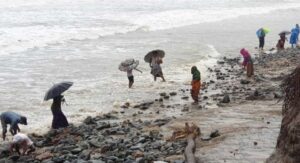 Gold on the Uppada coast.. Sea gold washed away by the storm..