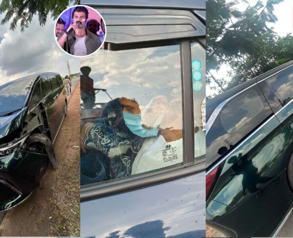 Vijay Deverakonda's car involved in a road accident on NH 44 highway..?