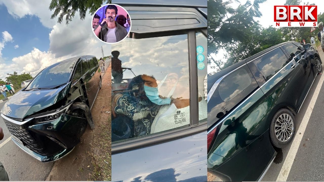 Vijay Deverakonda's car involved in a road accident on NH 44 highway..?