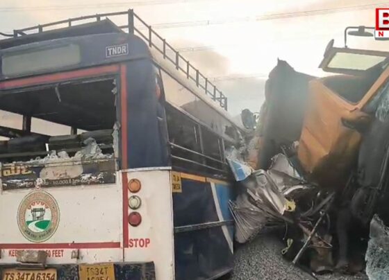 Fatal road accident in Chevella.. 24 people dead..