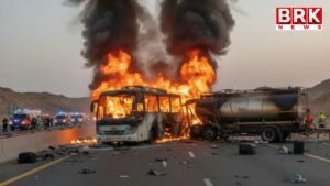 Fatal bus accident in Saudi Arabia.. The deceased have been identified as residents of Hyderabad..!