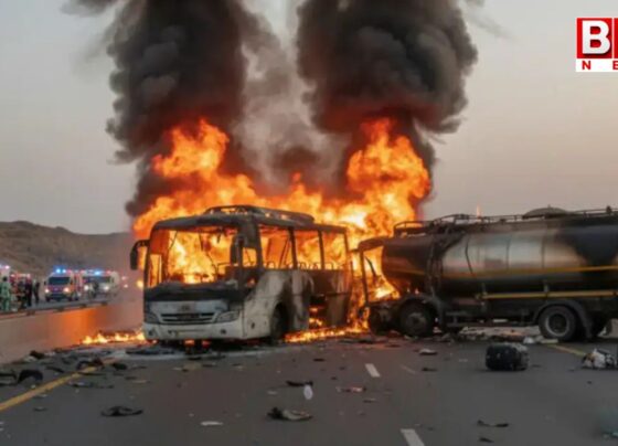 Fatal bus accident in Saudi Arabia.. The deceased have been identified as residents of Hyderabad..!