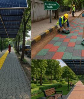Japanese technology in Hyderabad..! Footpaths made of plastic waste...