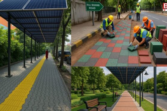 Japanese technology in Hyderabad..! Footpaths made of plastic waste...