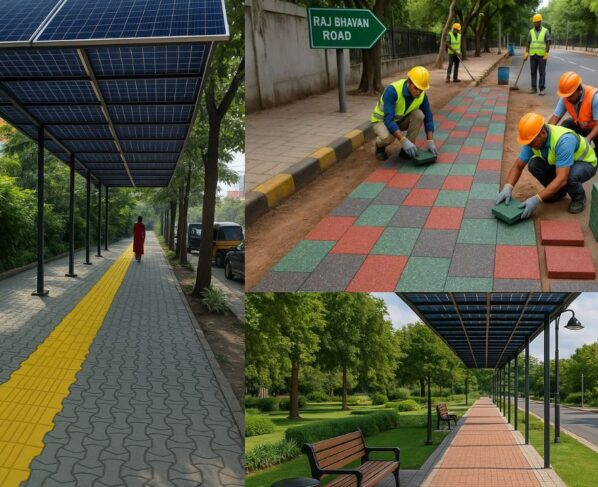 Japanese technology in Hyderabad..! Footpaths made of plastic waste...