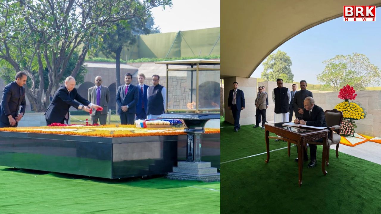 President Putin visits Rajghat in Delhi, pays tribute to Gandhiji's tomb