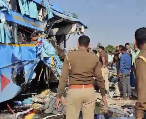 A horrific bus accident occurred on the Delhi-Agra Expressway in Uttar Pradesh, involving a collision of 7 buses.