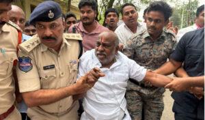 Tension in Adilabad district.. Lathi charge on farmers, former minister arrested..!