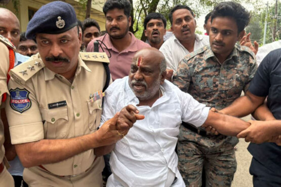 Tension in Adilabad district.. Lathi charge on farmers, former minister arrested..!